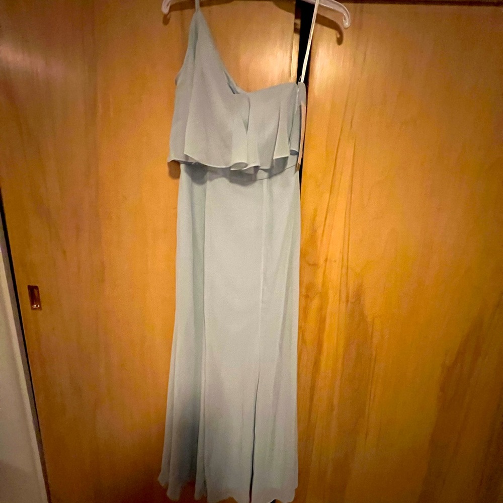 Selling NWOT Levkoff Mist color bridesmaid dress